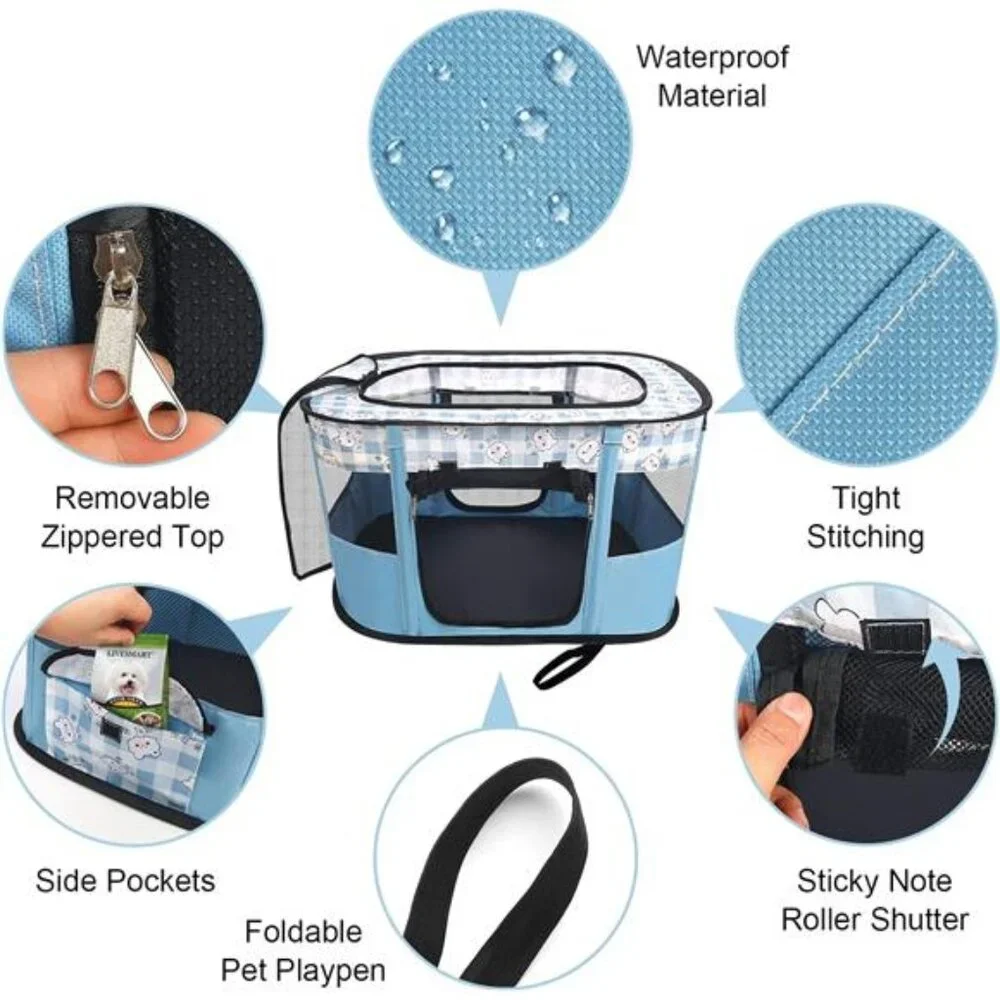 Portable Foldable Pet Playpen Collapsible Crates Kennel Playpen for Dog cat